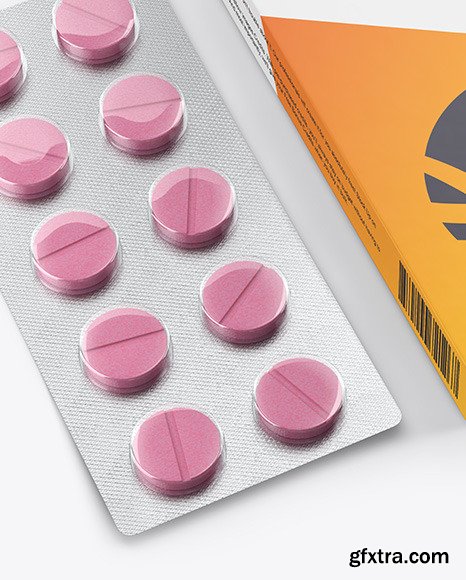 Paper Box & Pills Mockup 53806