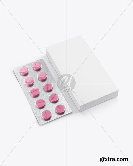 Paper Box & Pills Mockup 53806