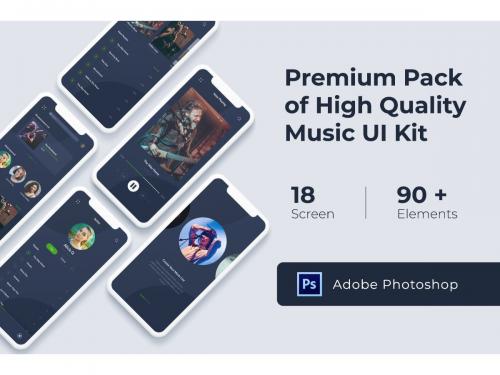 Music Audio Play App UI KIT for Photoshop - music-audio-play-app-ui-kit-for-photoshop