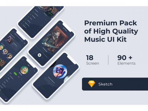 Music Audio Play App UI KIT for Sketch - music-audio-play-app-ui-kit-for-sketch