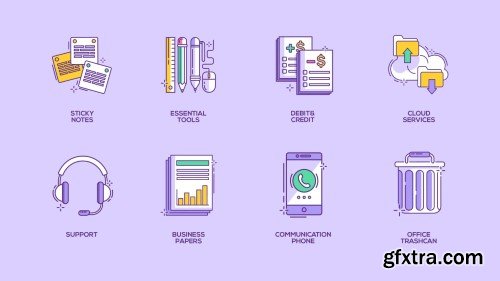 Videohive 40 Animated Business Icon Set 22531764