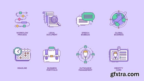 Videohive 40 Animated Business Icon Set 22531764