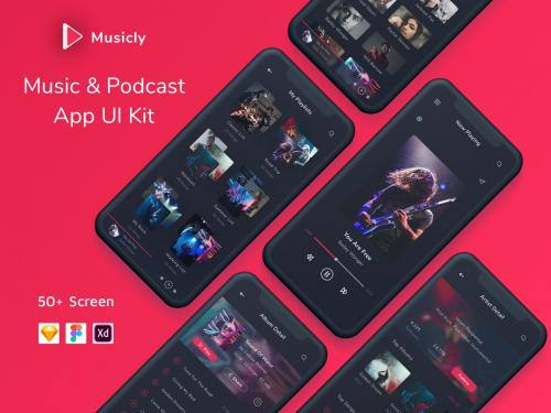 Musicly - Music and Podcast App UI Kit - musicly-music-and-podcast-app-ui-kit