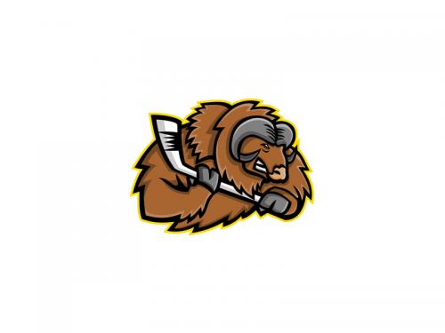 Musk Ox Ice Hockey Mascot - musk-ox-ice-hockey-mascot