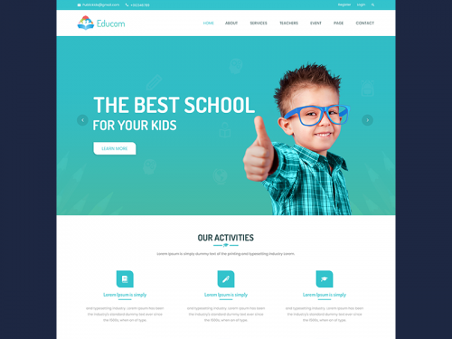 My School Landing Page - my-school-psd-template