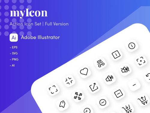 myIcon | Action Icon [ Full Version / Line Style ] - myicon-action-icon-full-version-line-style