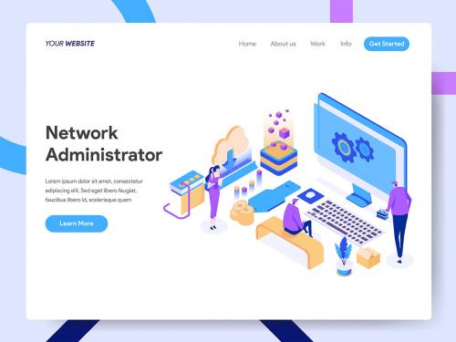 Network Administrator Isometric Illustration - network-administrator-isometric-illustration