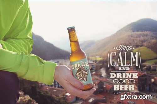 Mountain Backgrounds Beer Mockup