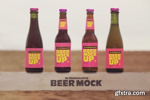 Multiple Beach Beer Mockup