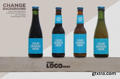 Multiple Beach Beer Mockup