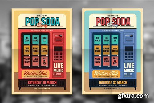 Retro Pop Soda Song Flyer