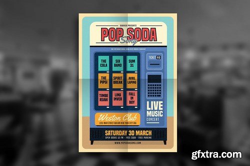 Retro Pop Soda Song Flyer