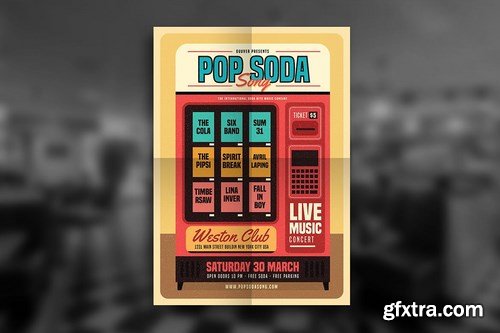 Retro Pop Soda Song Flyer