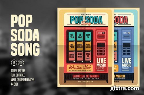 Retro Pop Soda Song Flyer