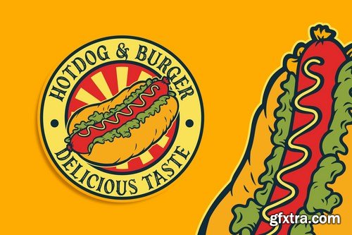 Hotdog Vintage Logo Template