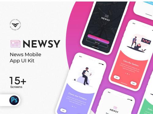 Newsy News Mobile App UI Kit - newsy-news-mobile-app-ui-kit