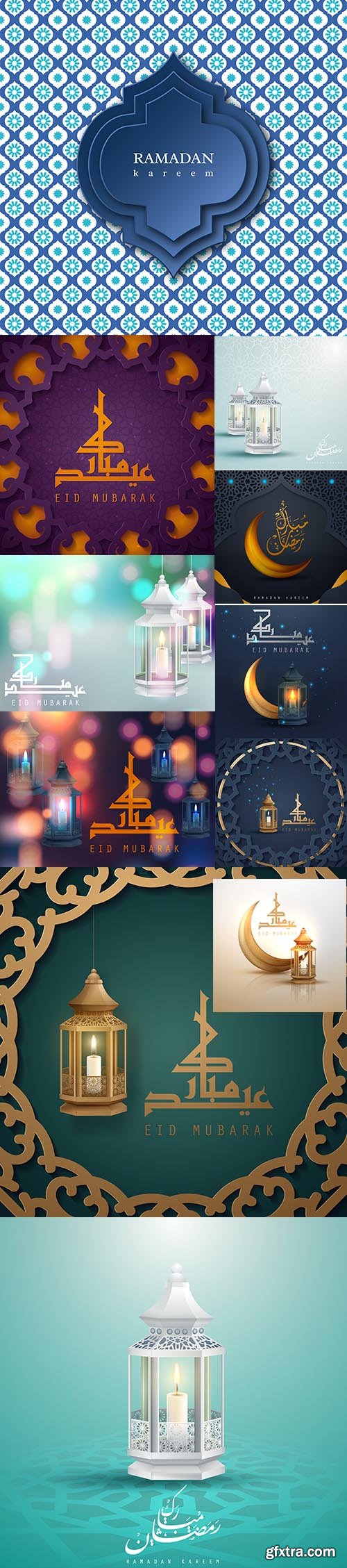 Vector Set of Realistic Beautiful Muslim Illustrations Vol 2