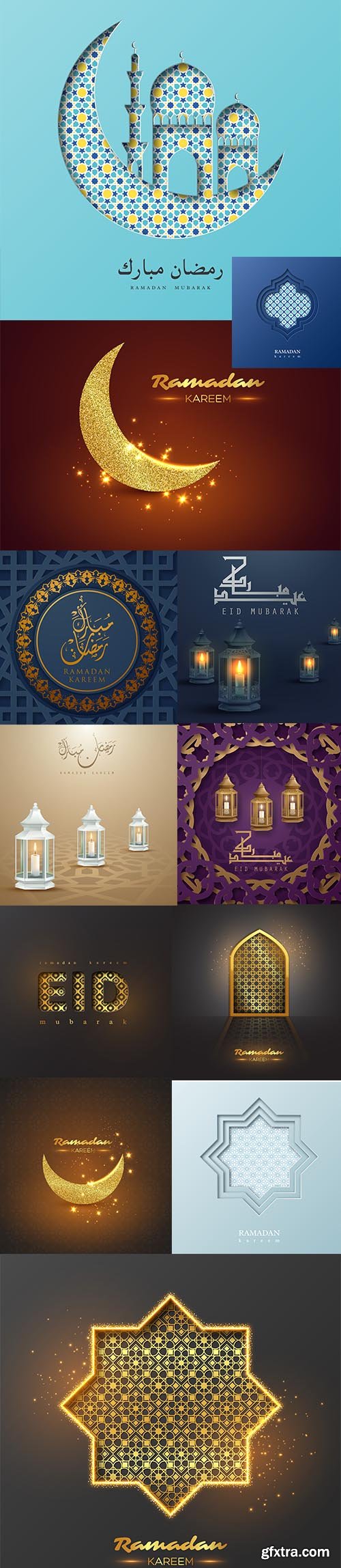 Vector Set of Realistic Beautiful Muslim Illustrations