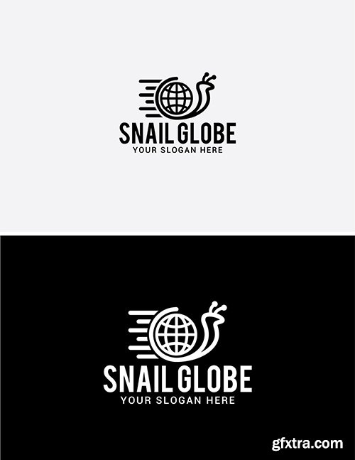 Snail Globe Logo Template