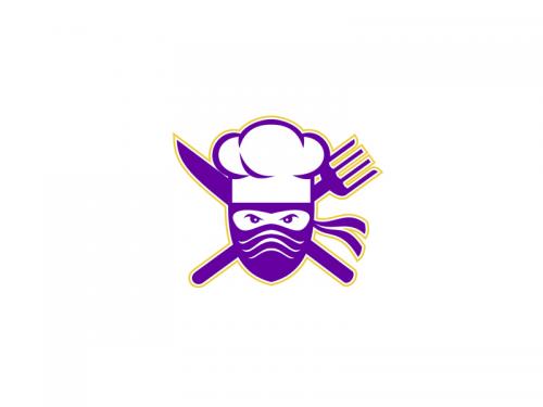 Ninja Chef Crossed Knife Fork Icon - ninja-chef-crossed-knife-fork-icon