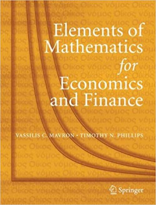 Elements of Mathematics for Economics and Finance - 1846285607