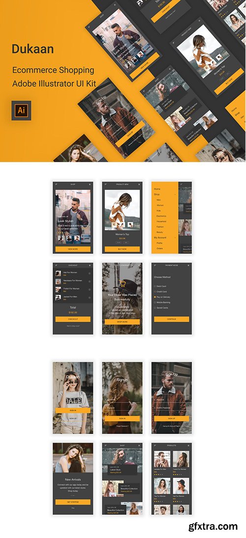 Dukaan - Ecommerce Shopping Illustrator UI Kit