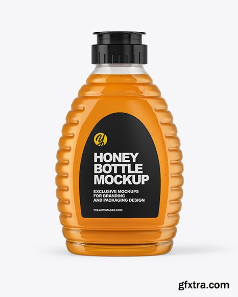 Clear Plastic Honey Bottle Mockup 54540