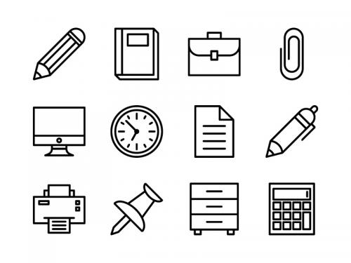 Office Icon Set Outline - office-icon-set-outline