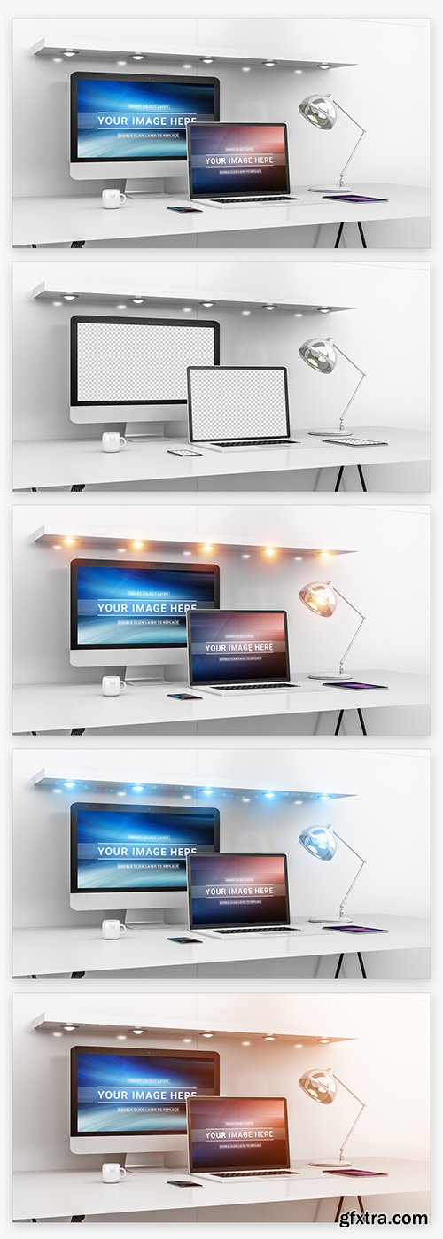 Desktop and Various Devices Mockup 215993221