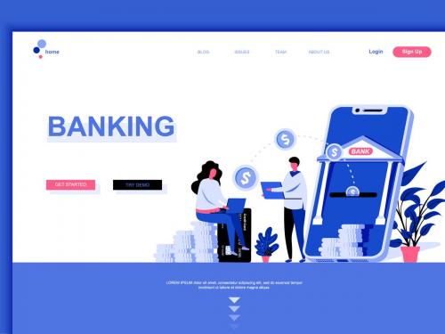 Online Banking Flat Landing Page Template - online-banking-flat-landing-page-template