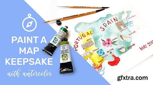 Paint a Map Keepsake with Watercolor