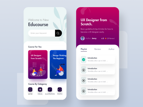 Online Course & Educational App UI - online-course-educational-app-ui