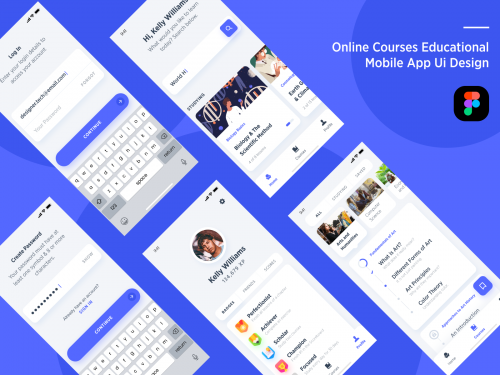 Online courses educational mobile app ui design - online-courses-educational-mobile-app-ui-design