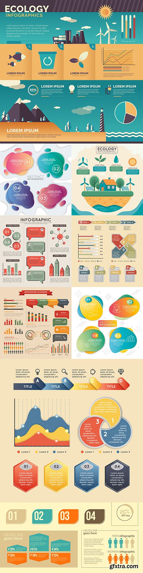 Business infographics options elements collection 129