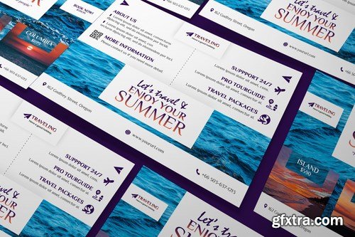 Travel Poster Flyer A5 Business DL Rackcard PSD Templates