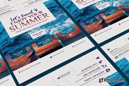 Travel Poster Flyer A5 Business DL Rackcard PSD Templates