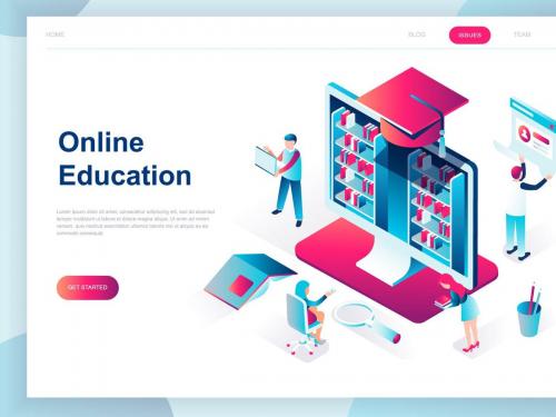 Online Education Isometric Landing Page - online-education-isometric-landing-page