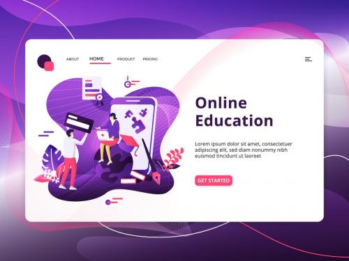 Online Education Modern Illustration - online-education-modern-illustration