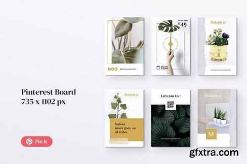 MADDON Botanical Business Pinterest Template