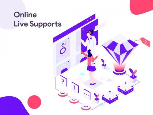 Online Live Support Isometric Illustration - online-live-support-isometric-illustration