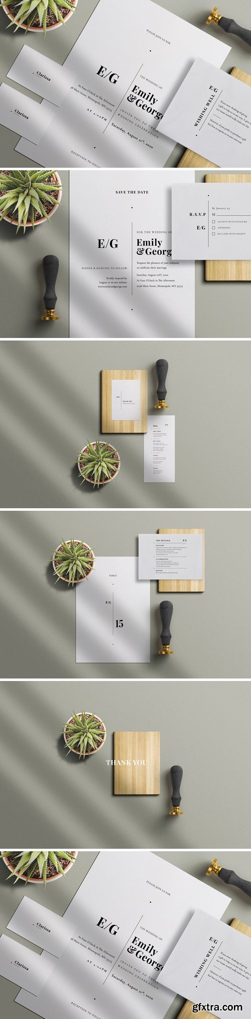 CM - Minimal Wedding Invitation Set 4486154