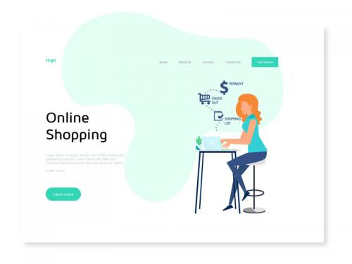 Online Shopping Website Development Illustration for Landing Page - online-shopping-website-development-illustration-for-landing-page