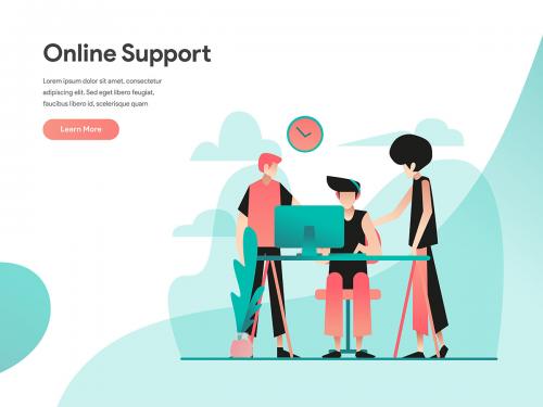 Online Support Illustration Concept - online-support-illustration-concept