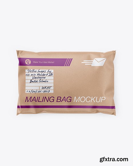 Kraft Mailing Bag Mockup - Top View 54740