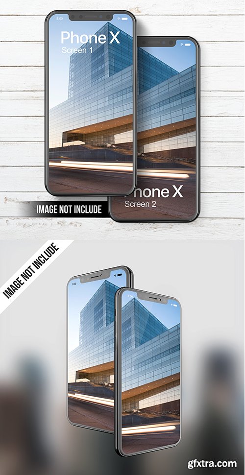 Phone X Mockup Dual Screen Set