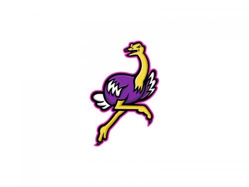 Ostrich Running Mascot - ostrich-running-mascot