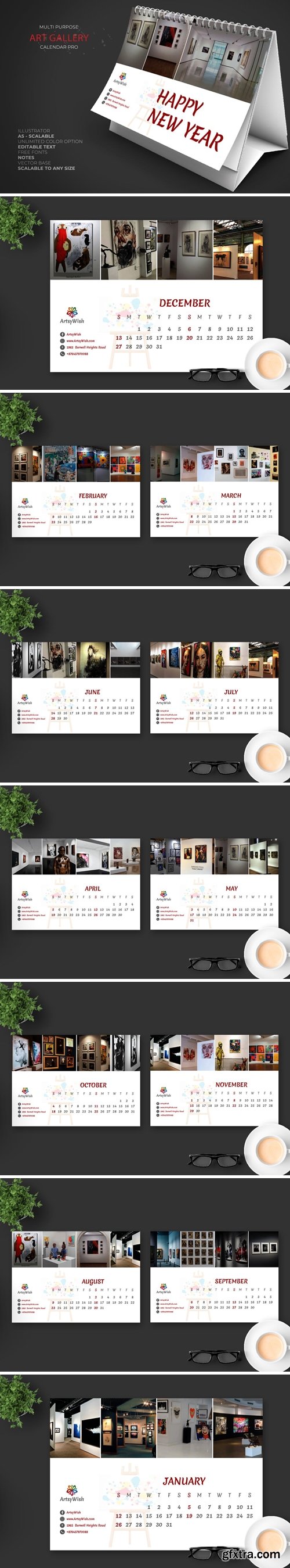 2020 Art Gallery Calendar Pro