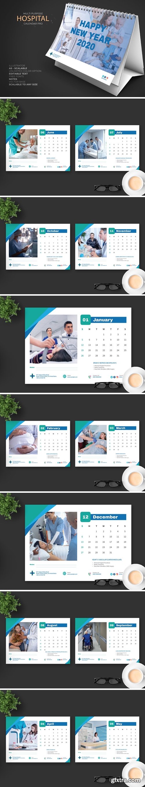 2020 Clean Hospital Calendar Pro