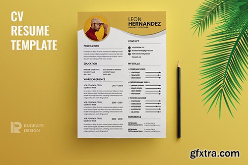 Minimalist CV Resume R35 Template