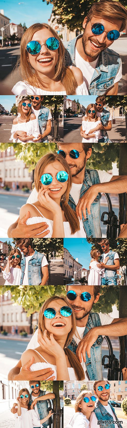 Smile romantic beautiful girl and boyfriend